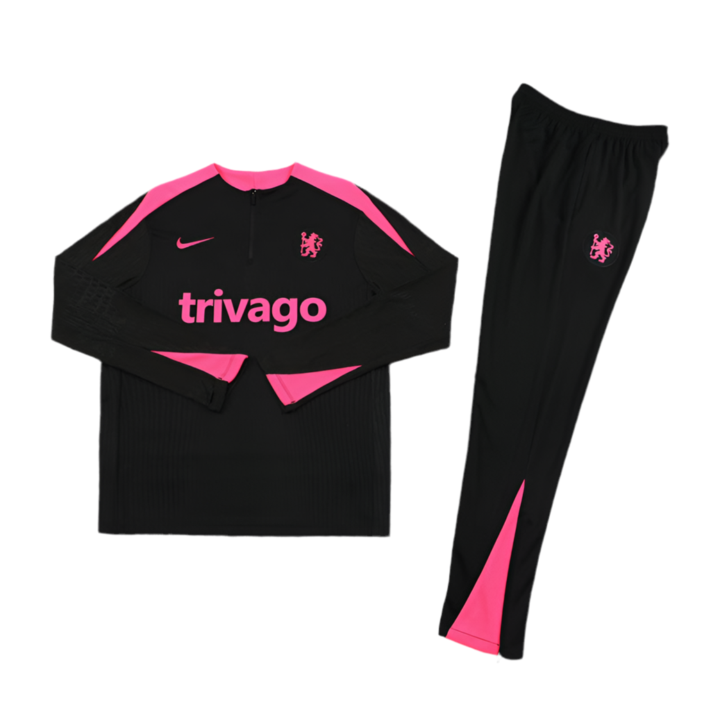 Men’s Black And Pink Chelsea FC Tracksuit Set