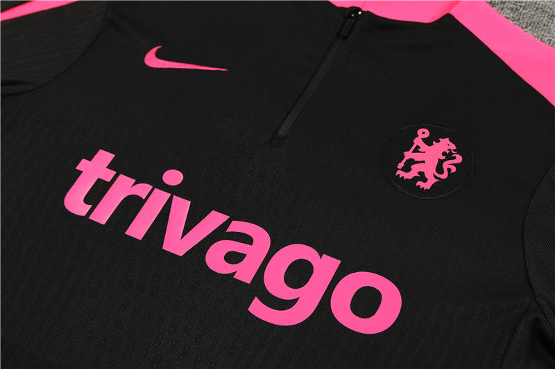 Men’s Black And Pink Chelsea FC Tracksuit Set