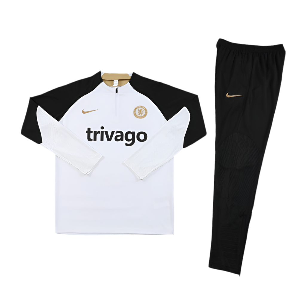 Men’s White Gold and Black Chelsea FC Tracksuit Set